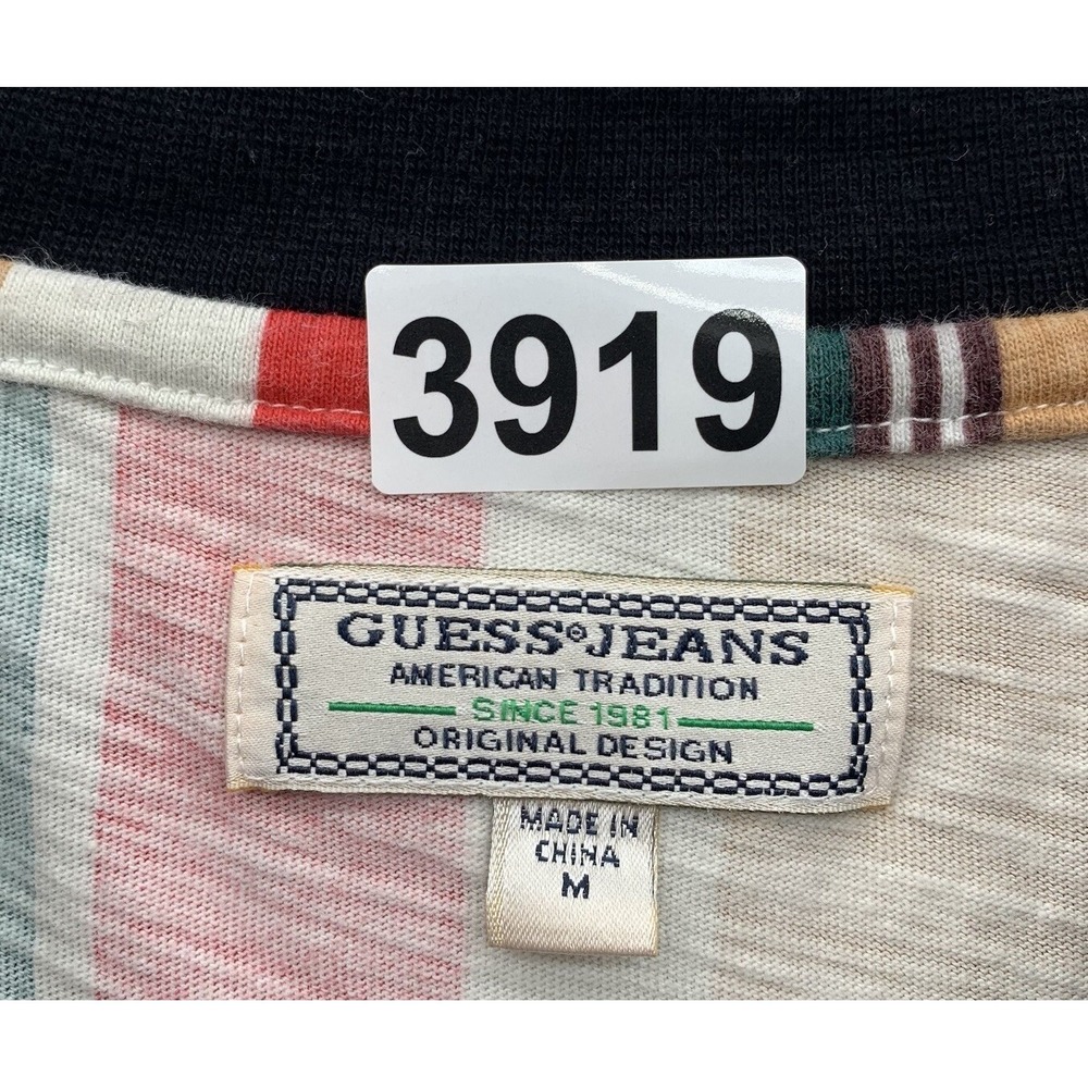Guess T-Shirt Mens Medium M Travis Scott Vertical Striped Los Angeles Embroidery - Picture 11 of 11
